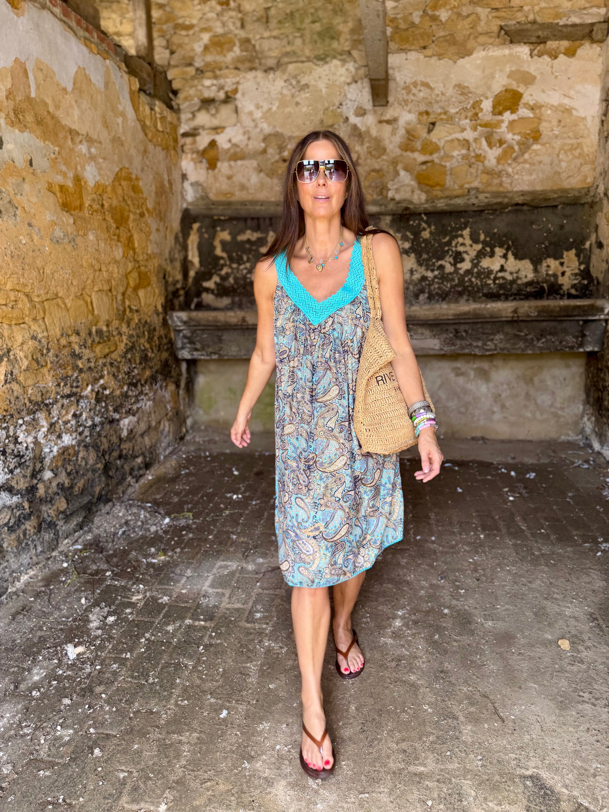 Capri Silk Shift Dress Mint