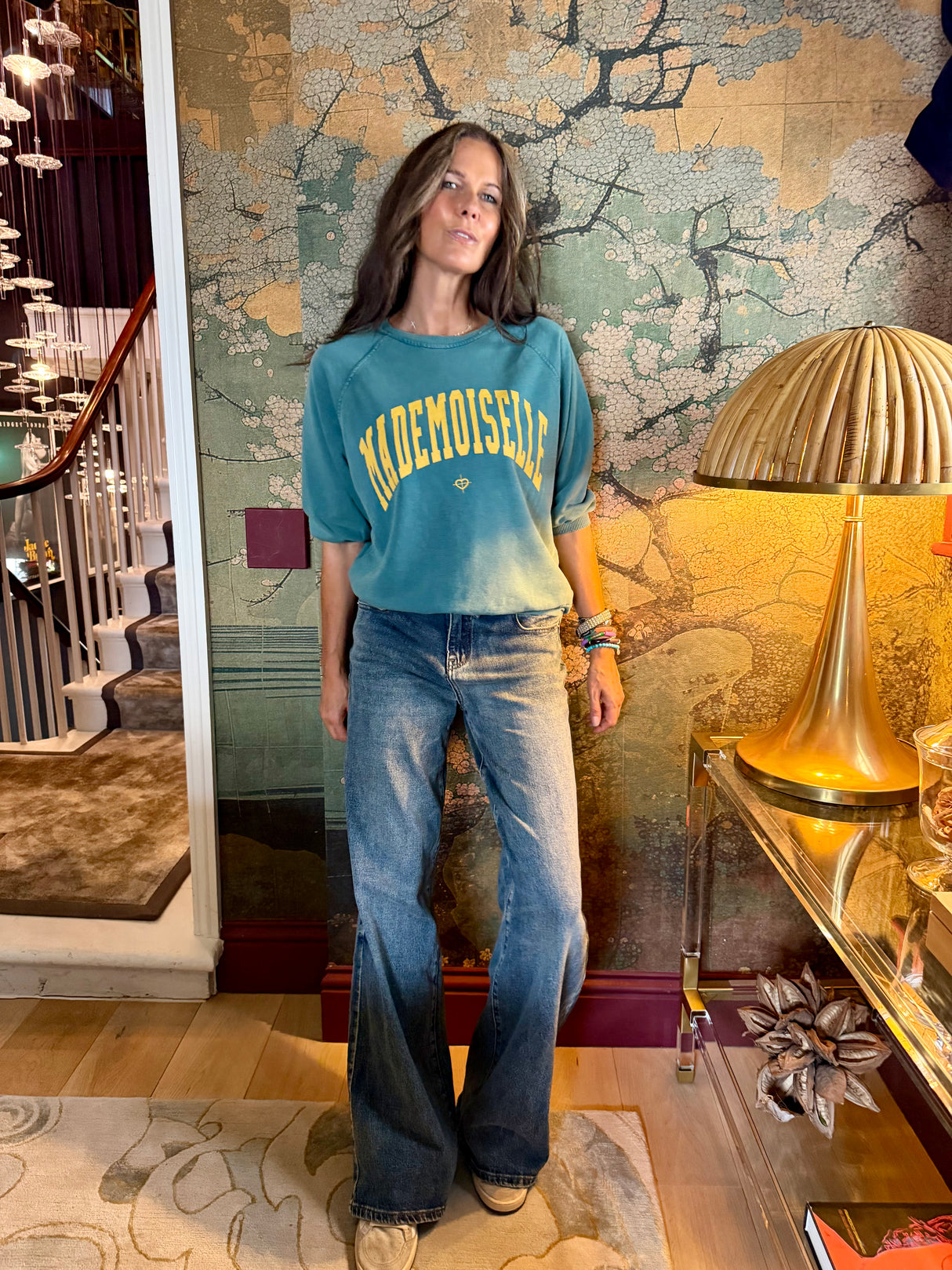 Mademoiselle Sweatshirt - Green/Yellow