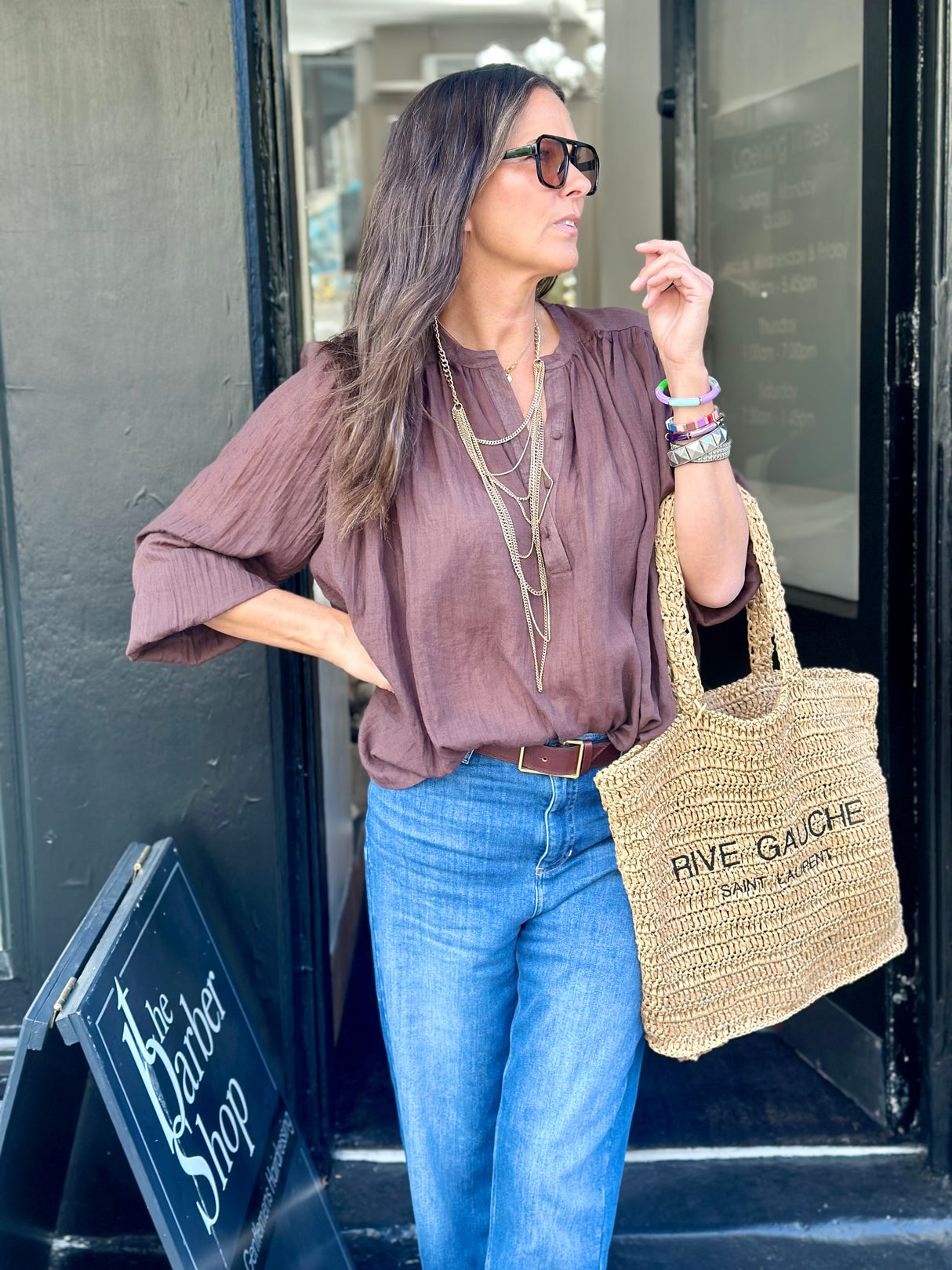 JoJo Floaty Blouse - Chocolate