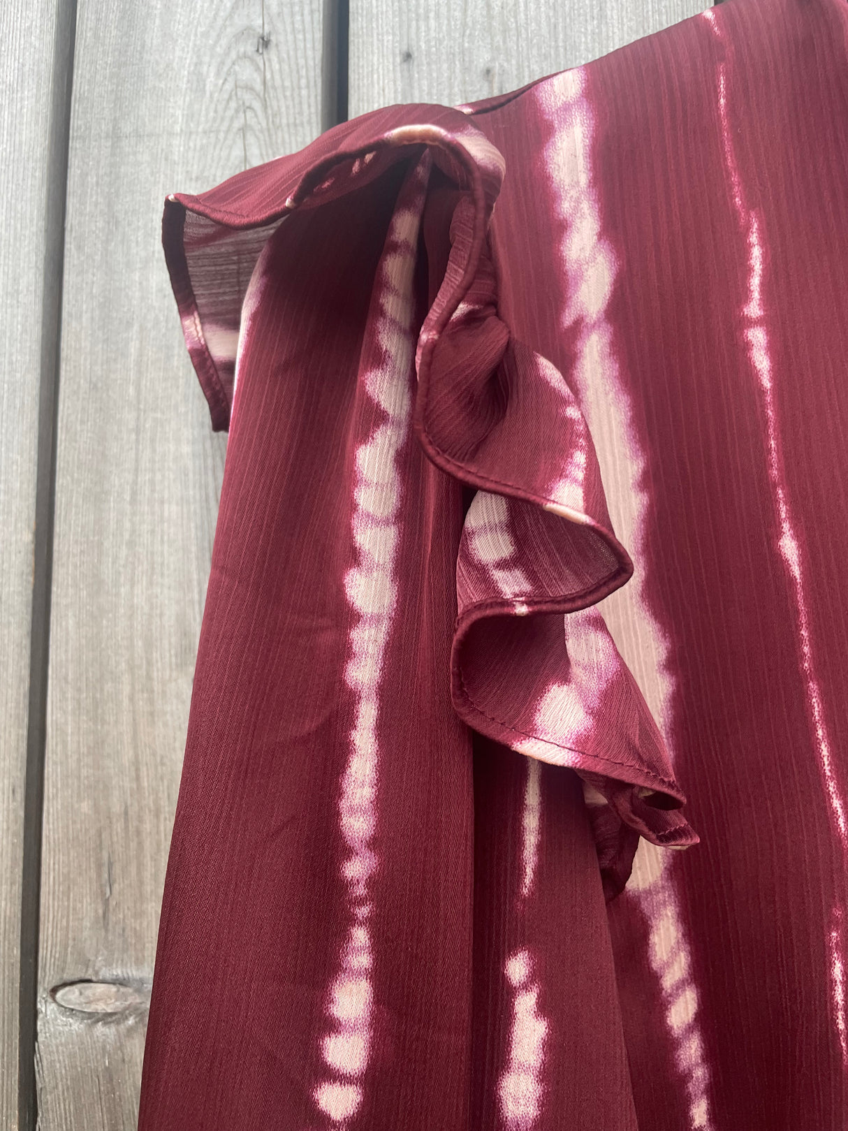 Ashleigh Tie Dye Printed Blouse - Claret