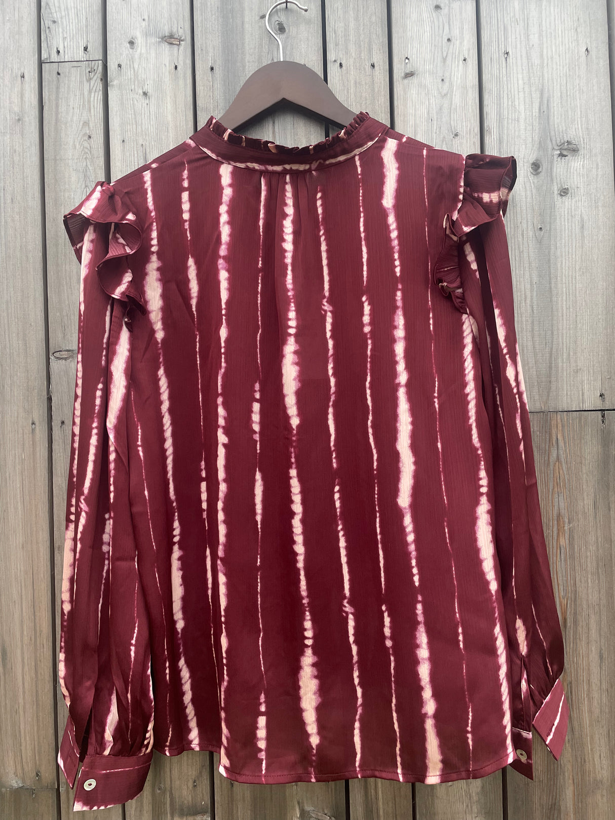 Ashleigh Tie Dye Printed Blouse - Claret
