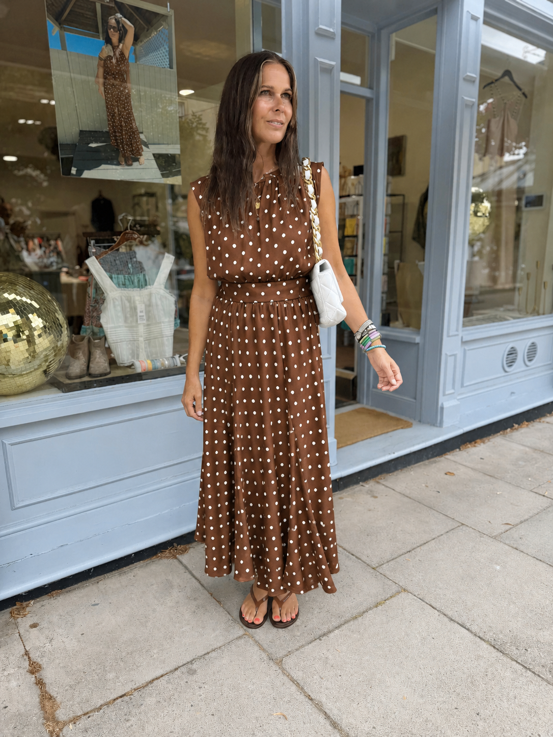 Lydia Polka Dot Blouse - Chocolate