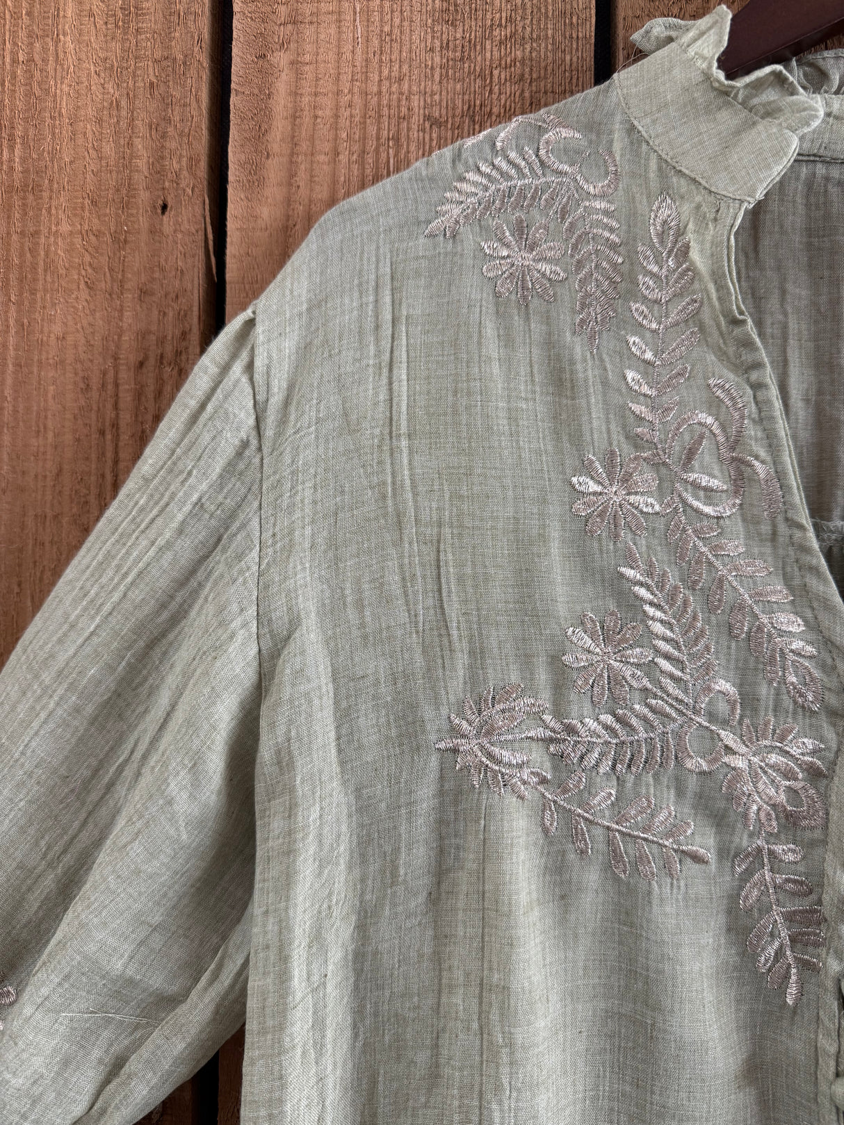 Neomie Embroidered Blouse Green