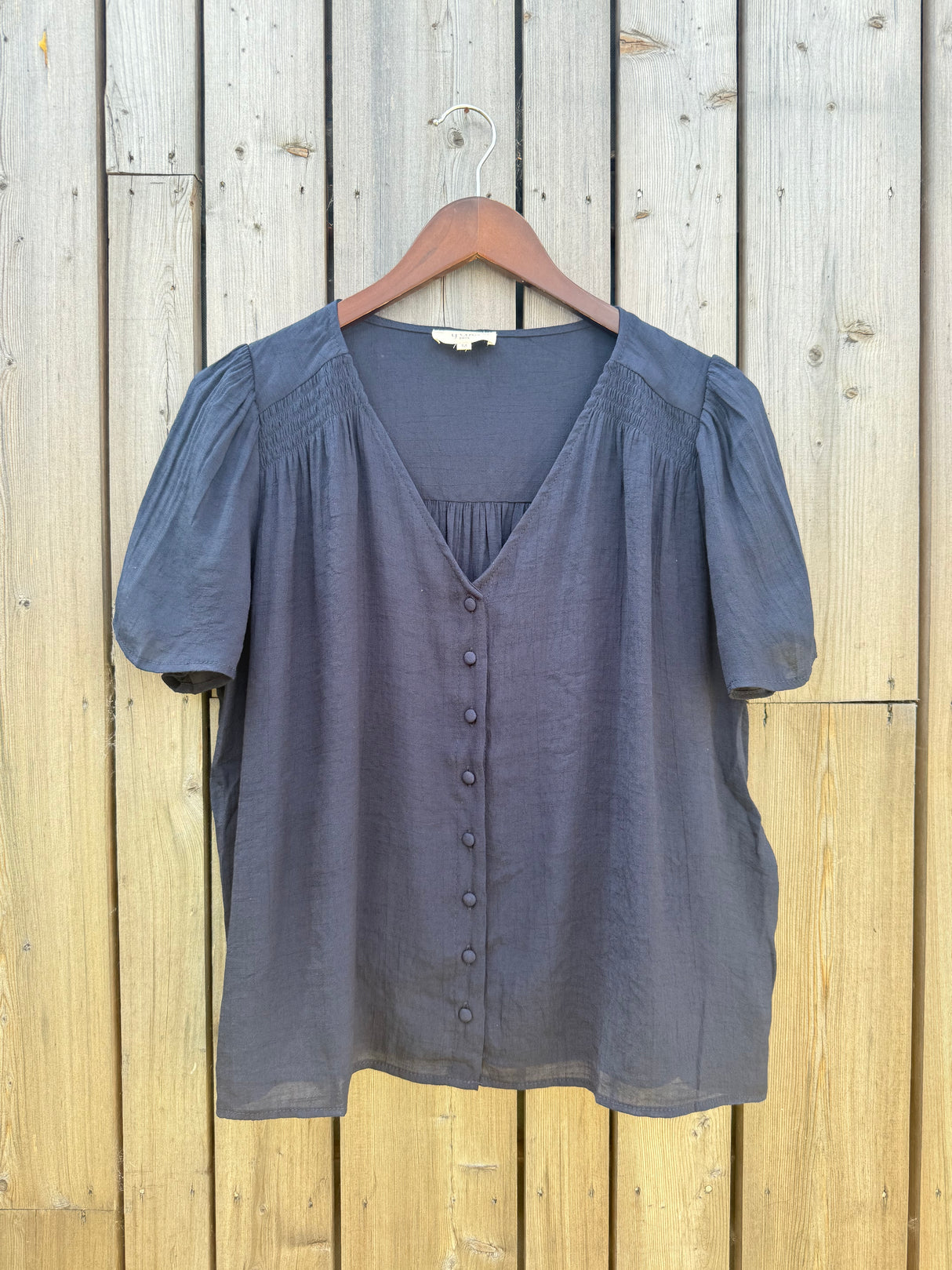 Kayley Button Blouse - Navy