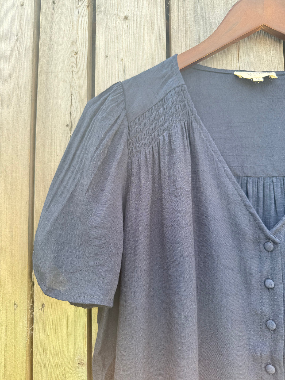 Kayley Button Blouse - Navy