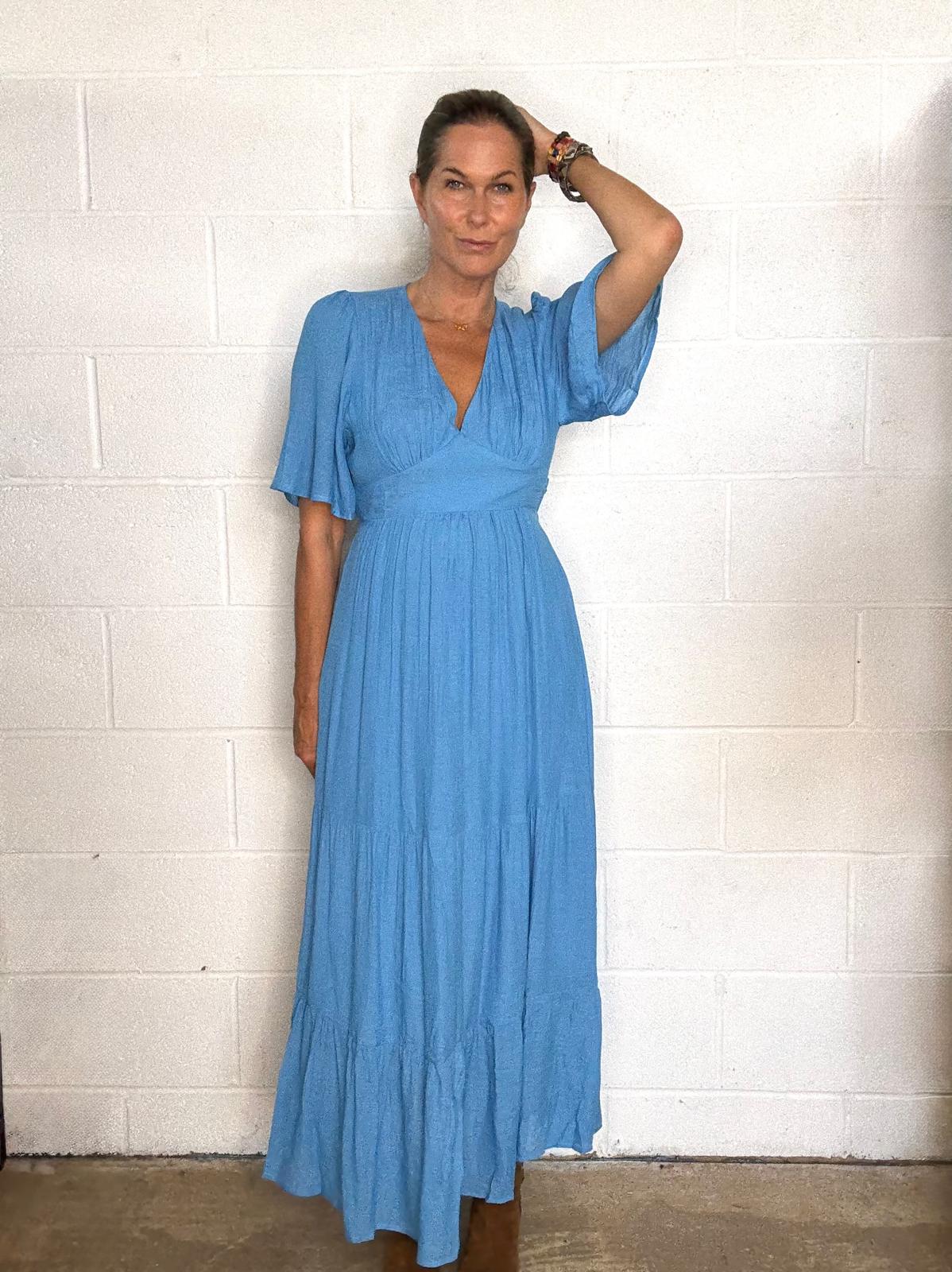 Romy Tie Back Dress - Blue