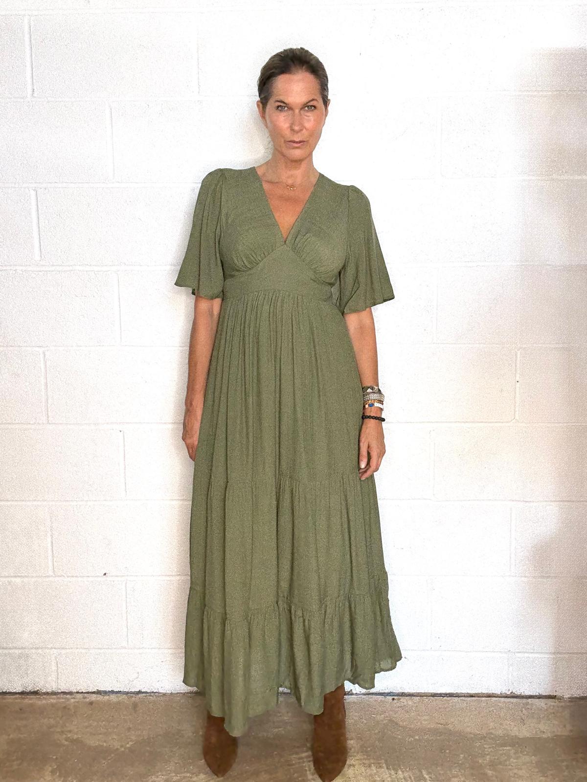 Vestido Solene - Caqui