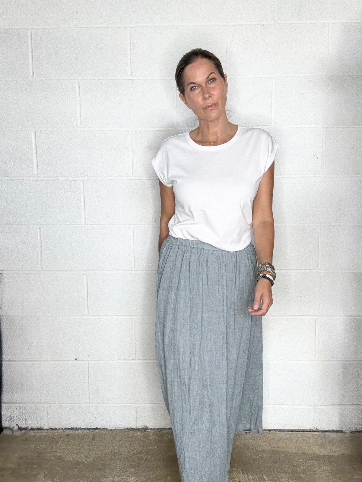 Jimmy Cotton Midi Skirt - Denim Blue