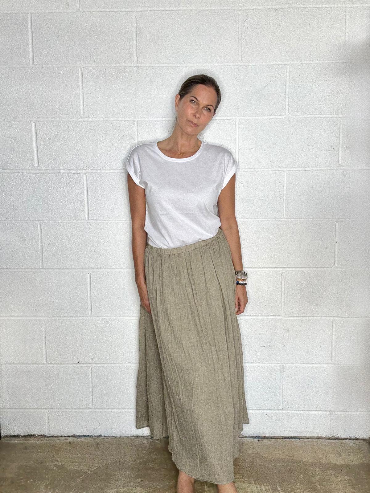 Jimmy Cotton Midi Skirt - Khaki