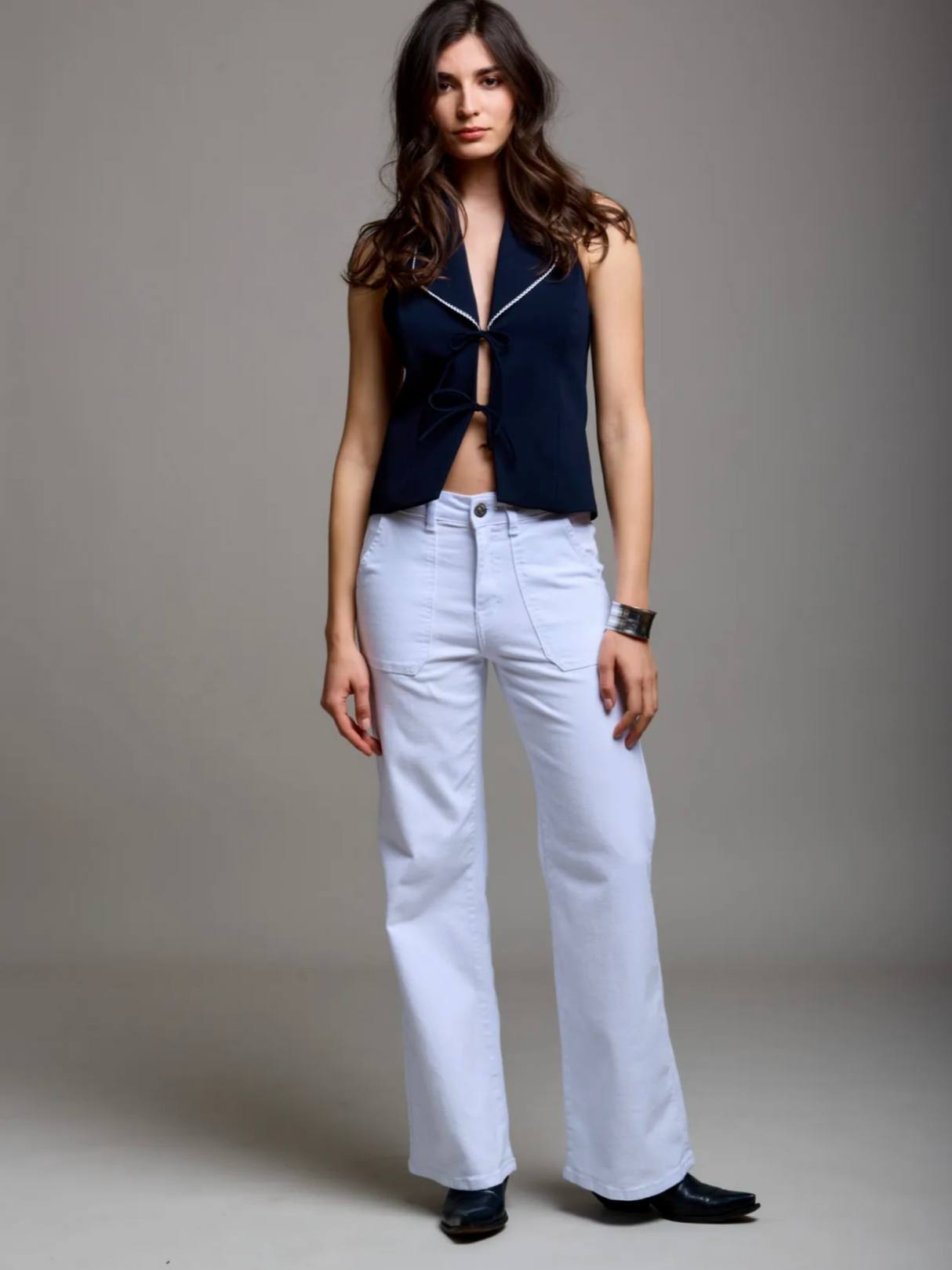 Crush Wide Leg - White Wash