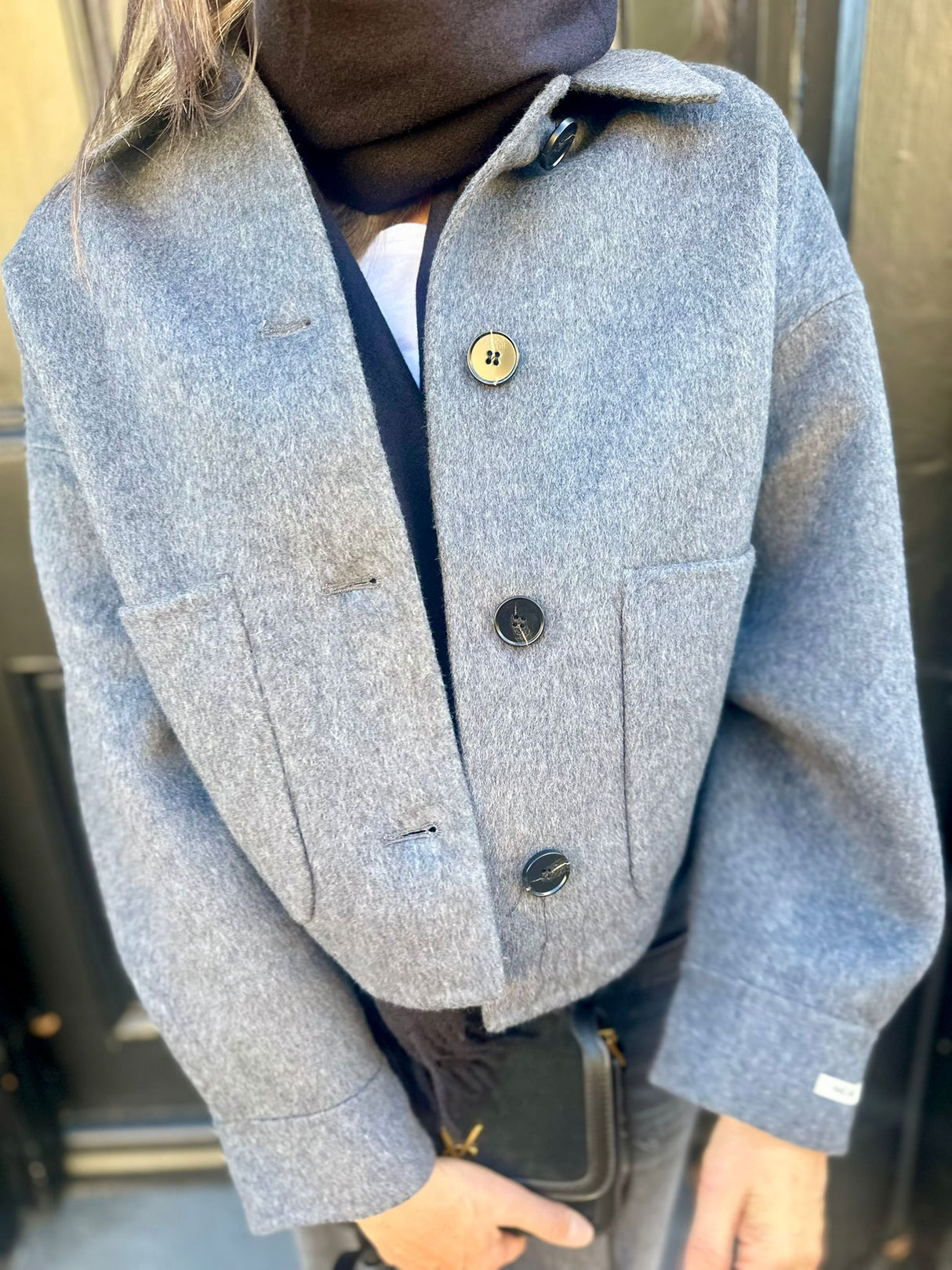 Reece Cropped Jacket - Grey