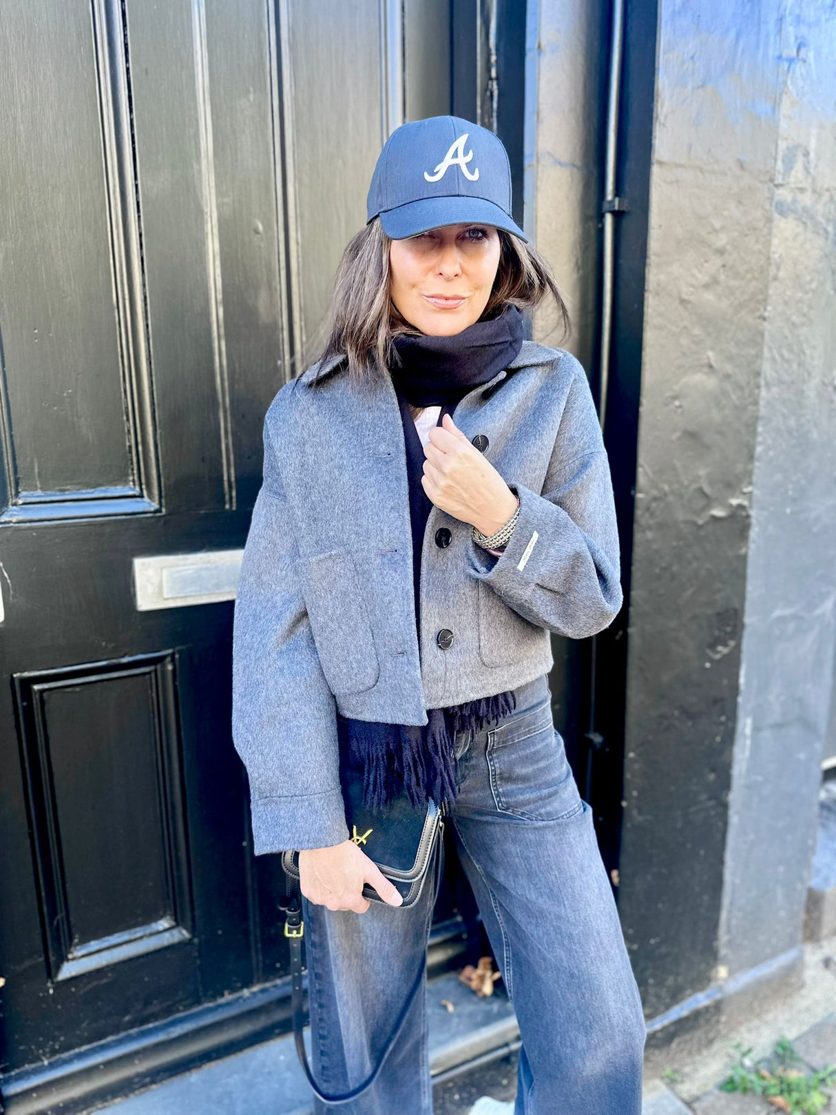 Reece Cropped Jacket - Grey