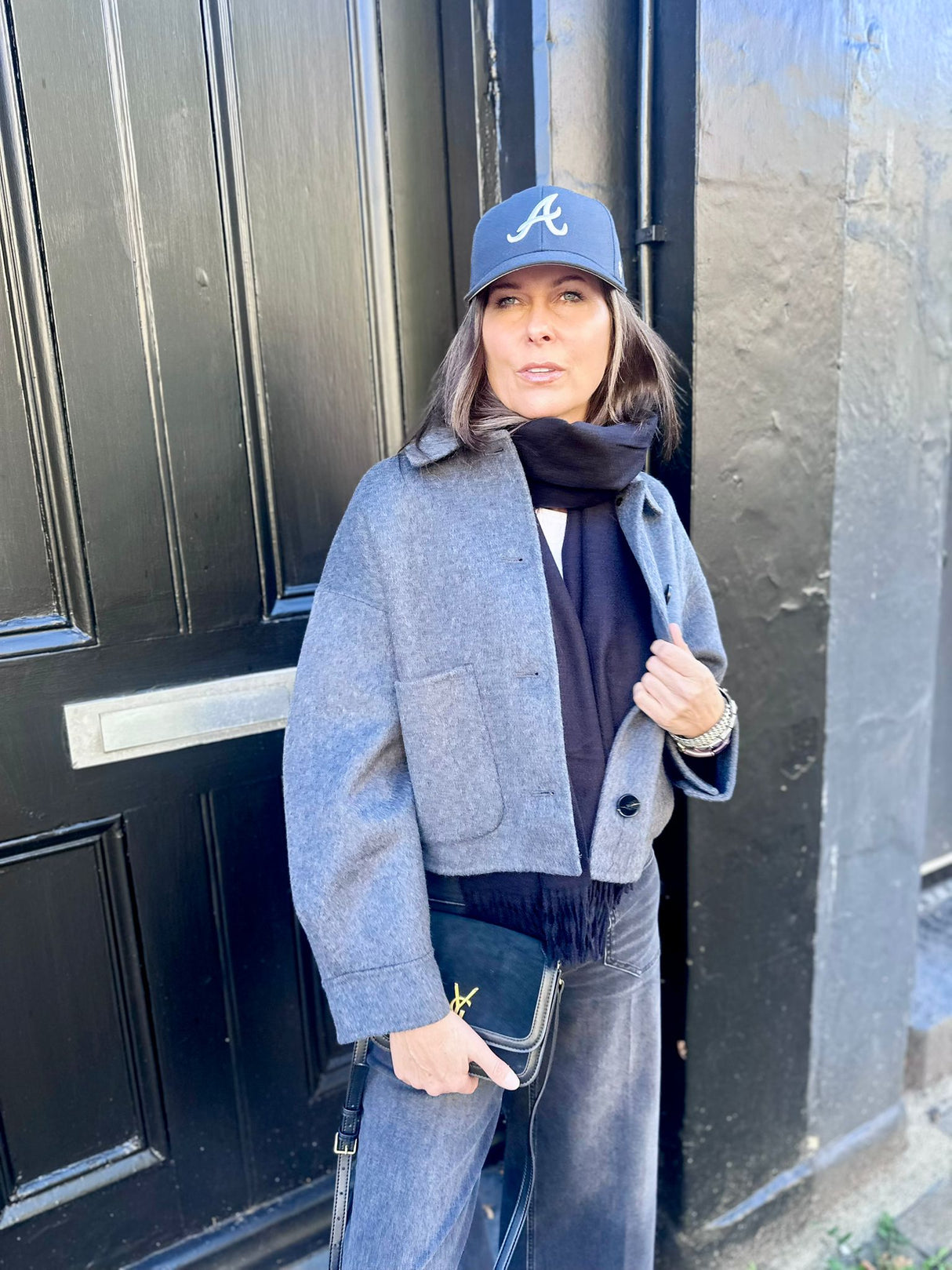 Reece Cropped Jacket - Grey