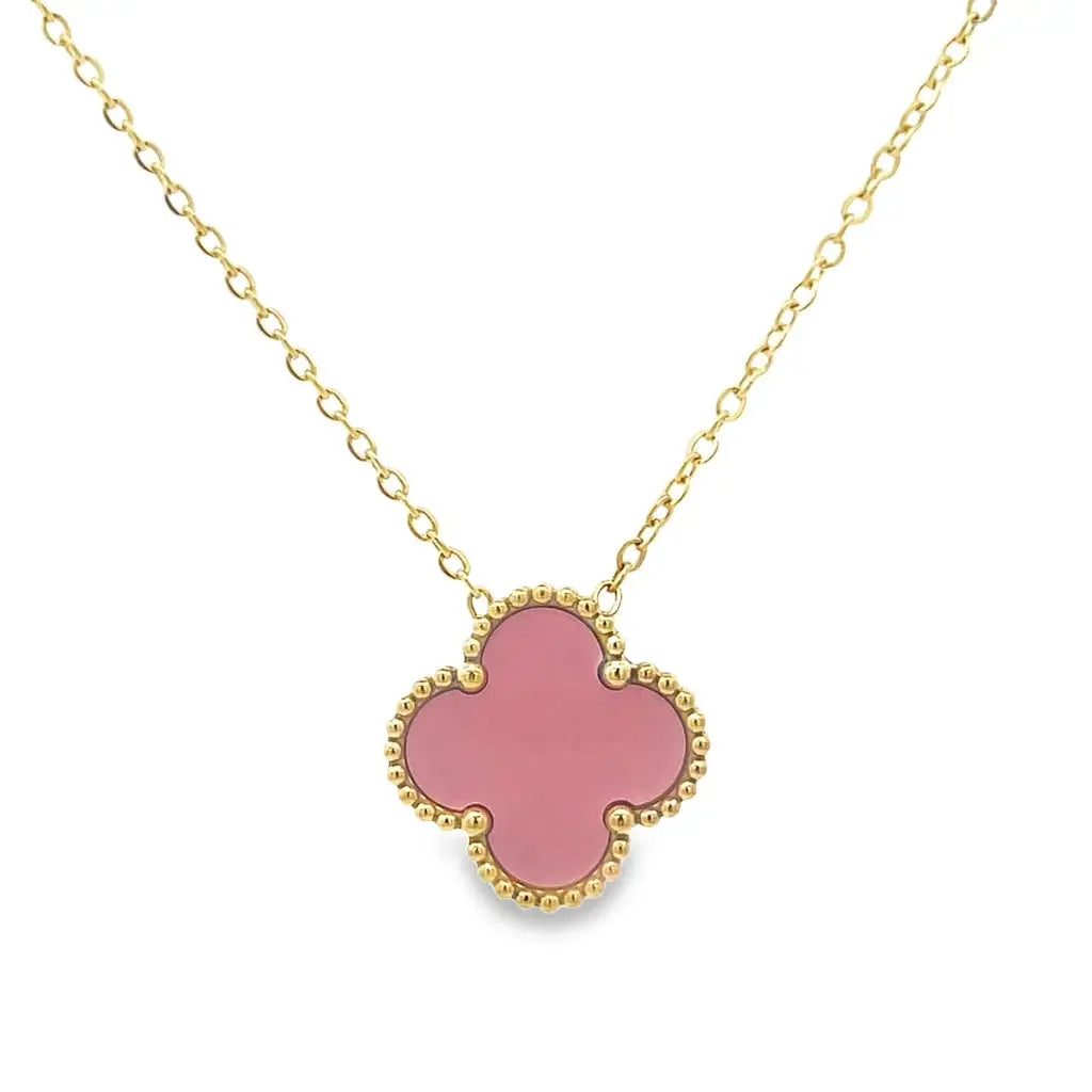 Four Leaf Necklace - Pink