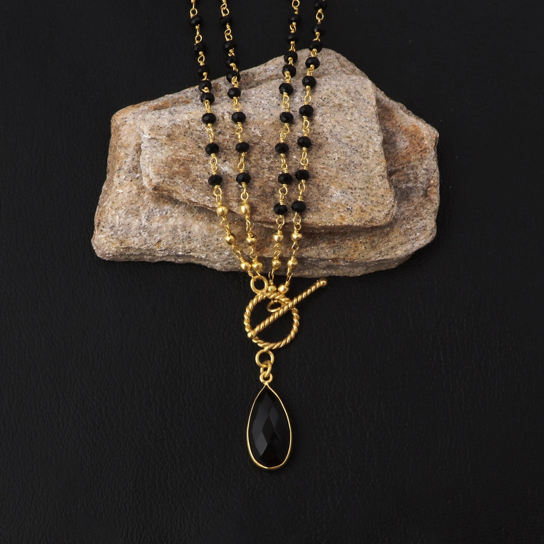 Black Onyx Beaded Necklace