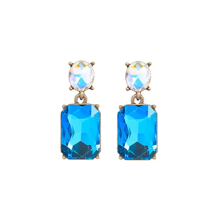 Oval Gem Earring - Turquoise