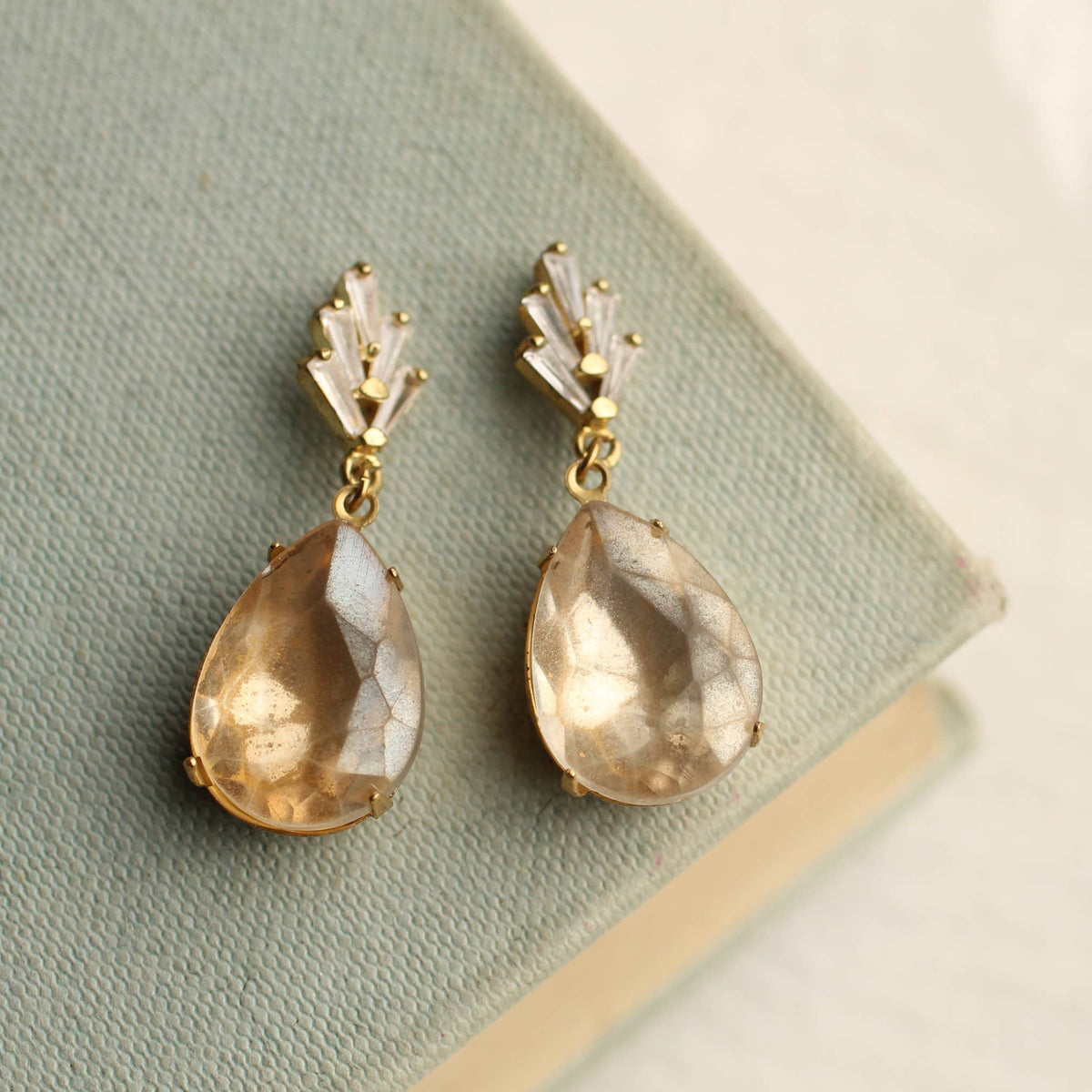 Champagne Crystal Teardrop Earrings