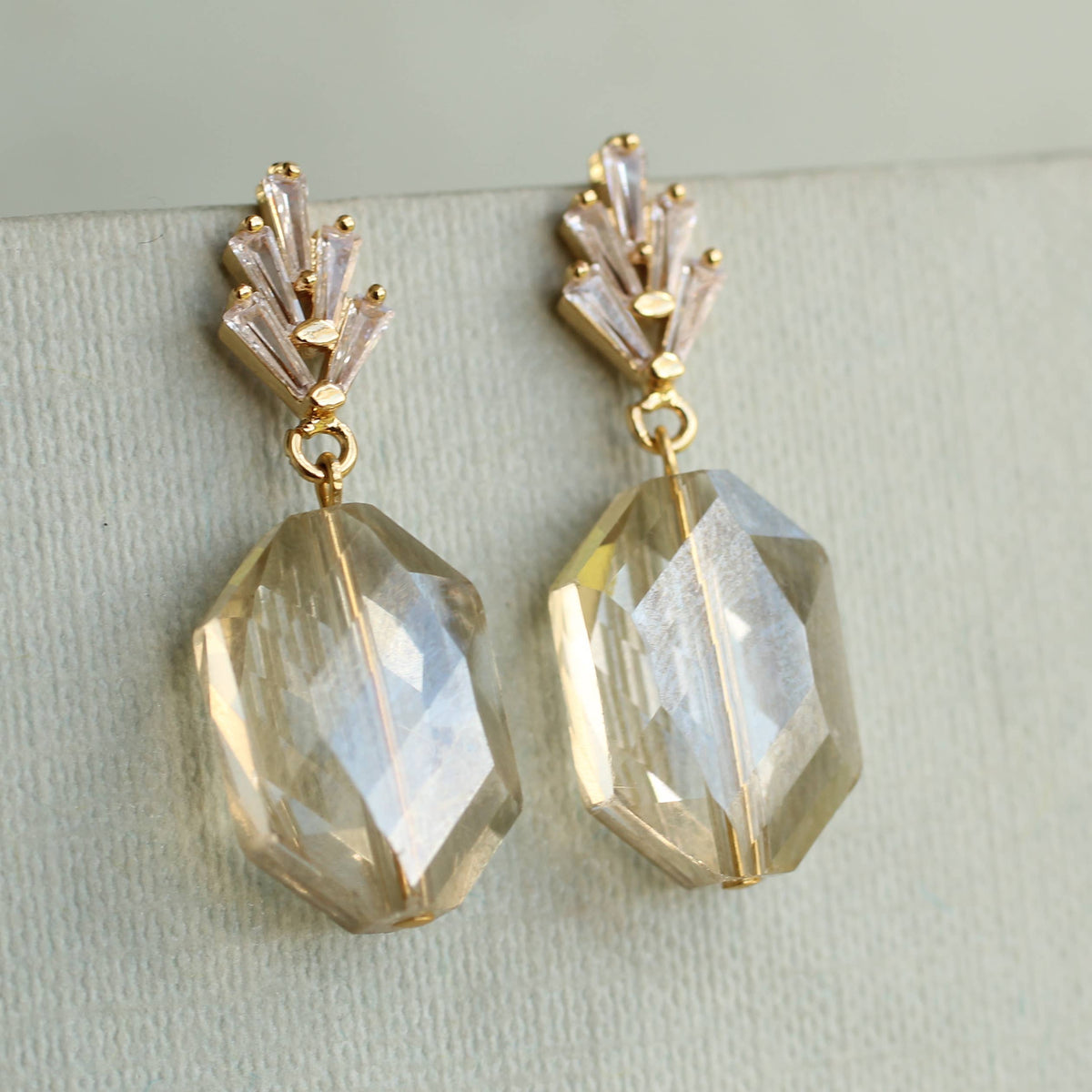 Champagne Yellow Drop Earrings