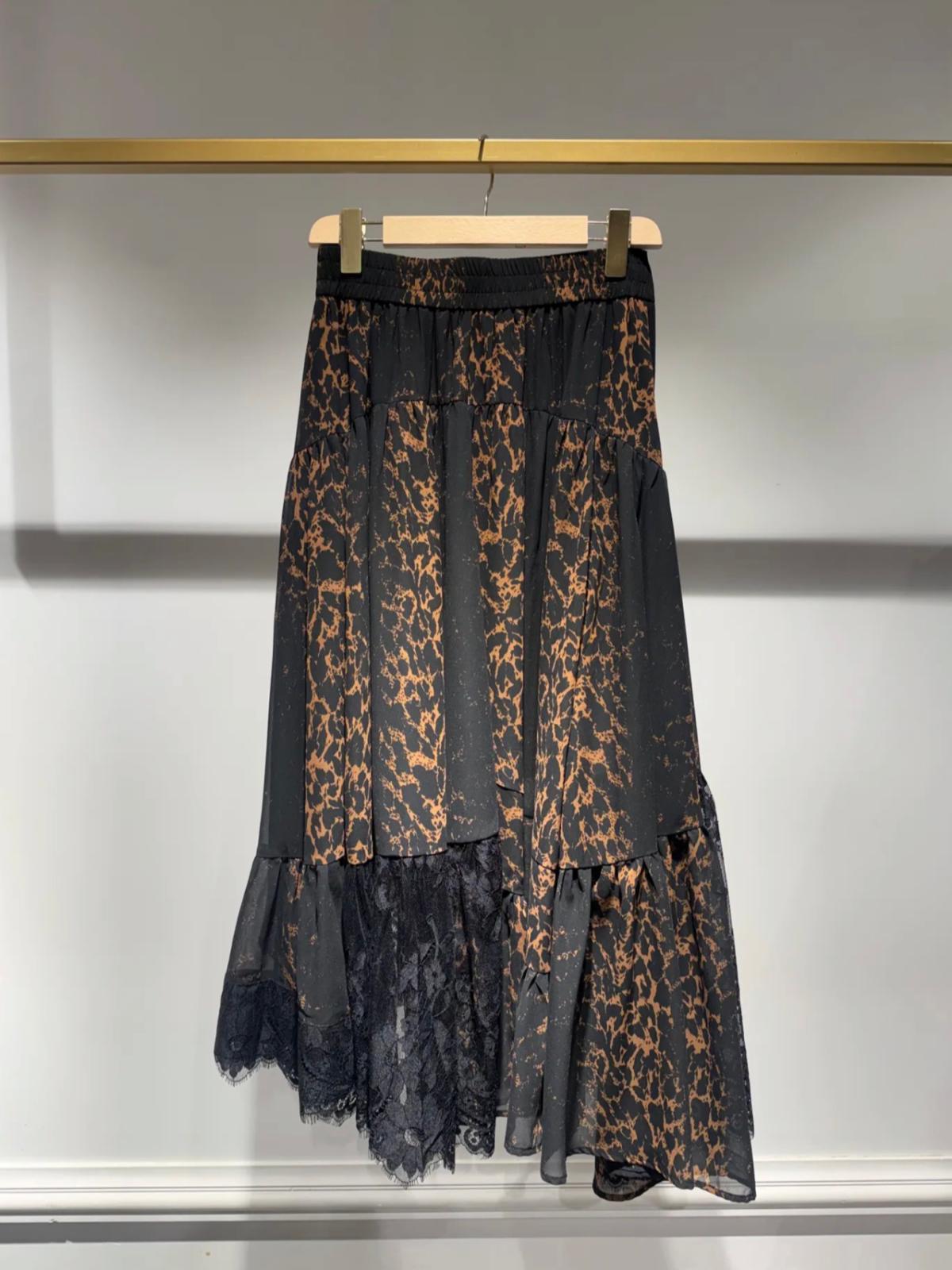 Talent Animal Print Skirt - Chocolate