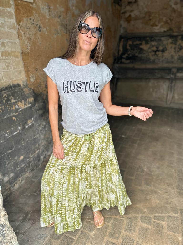Hustle Tee Cinza/Preto Glitter