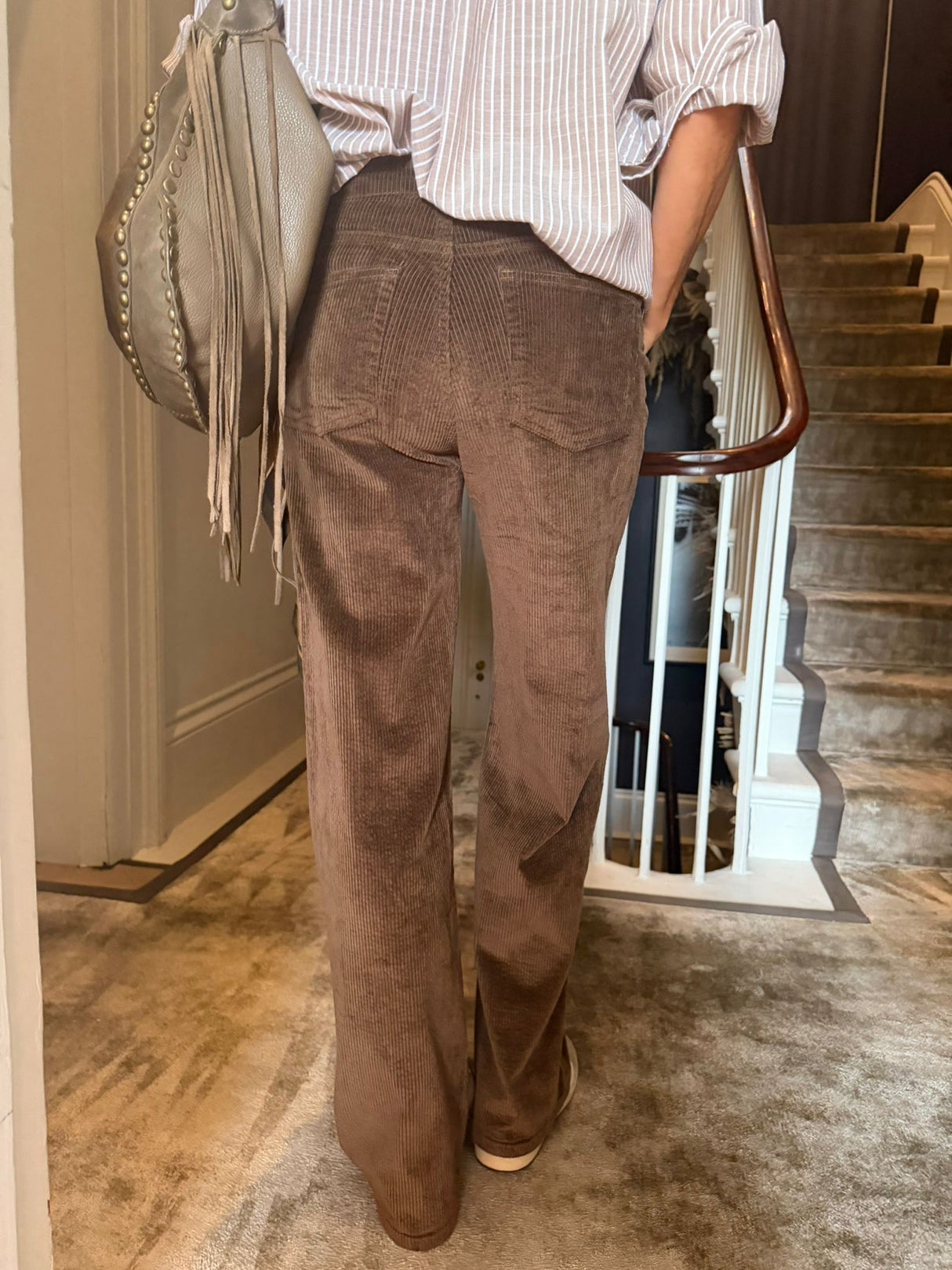 Row Corduroy Wide Leg Pant - Chocolate