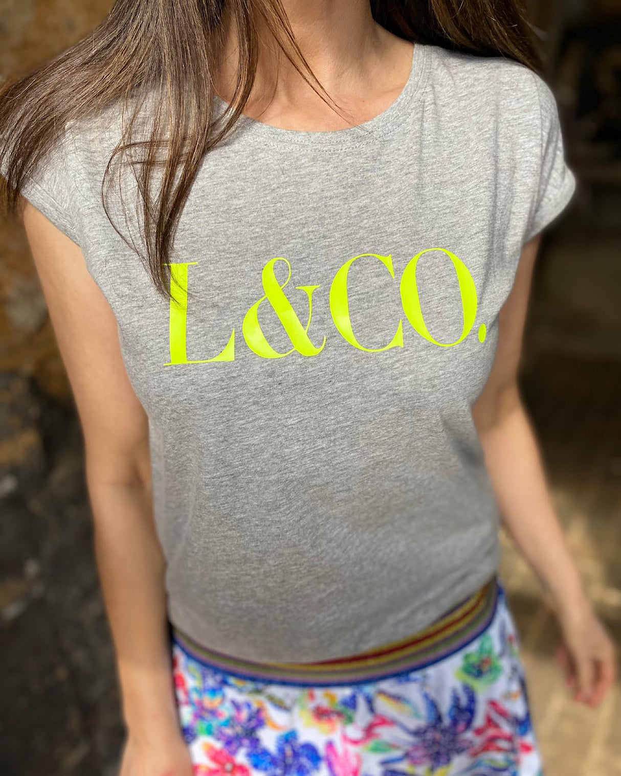 Camiseta LCo gris/neón