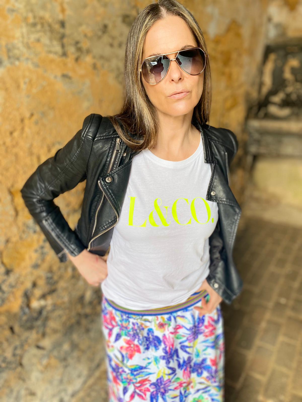 Camiseta LCo blanca/neón