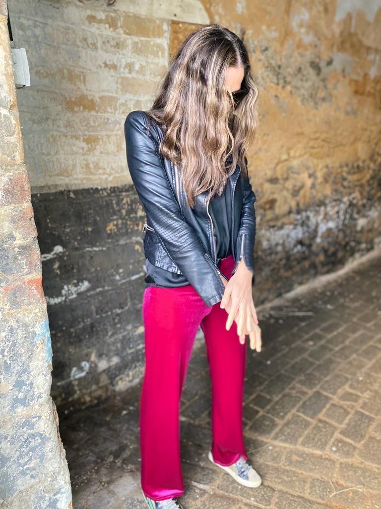 Jessica Velvet Pant Magenta