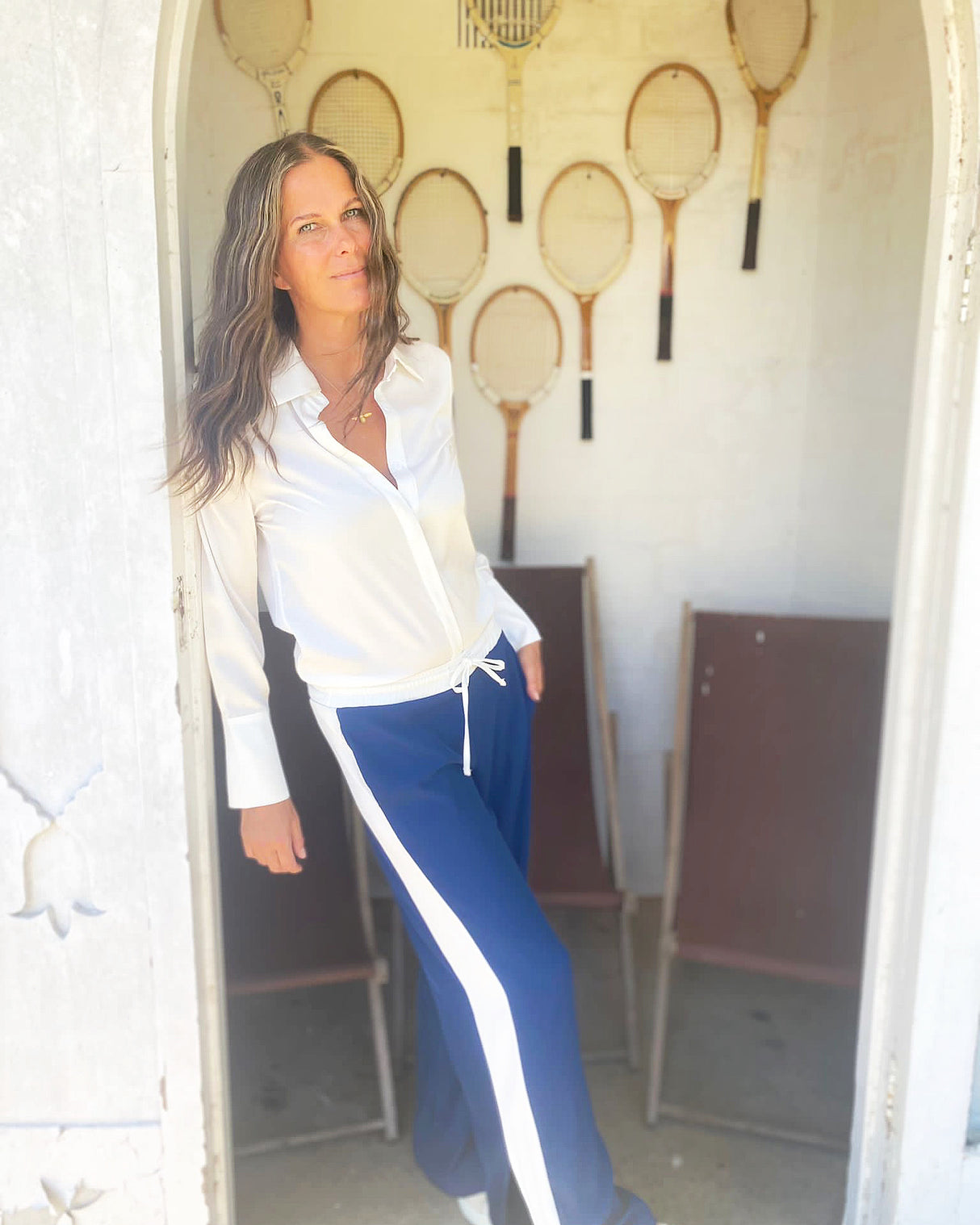 Camille Satin Shirt White