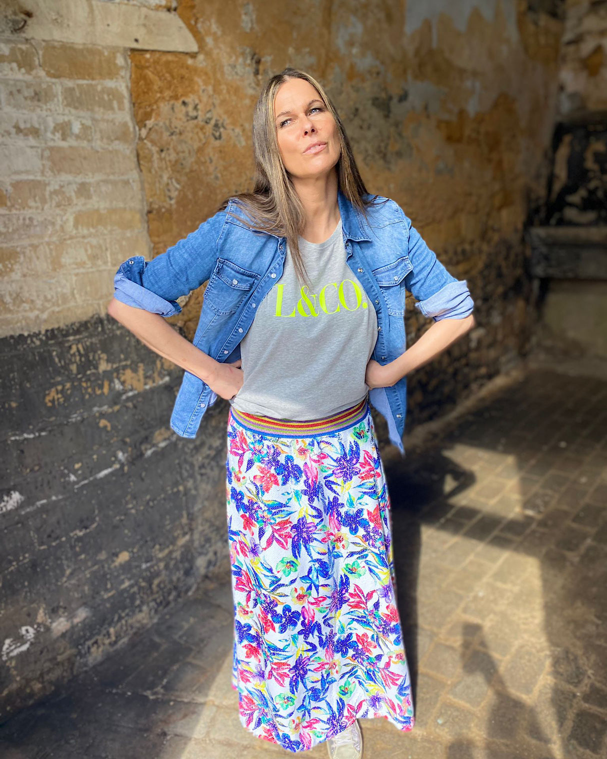 Camiseta LCo gris/neón