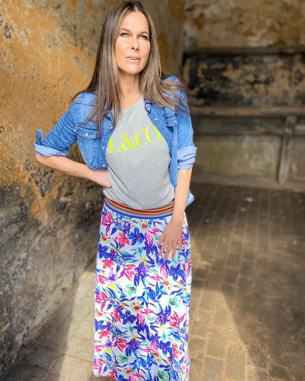 Camiseta LCo gris/neón