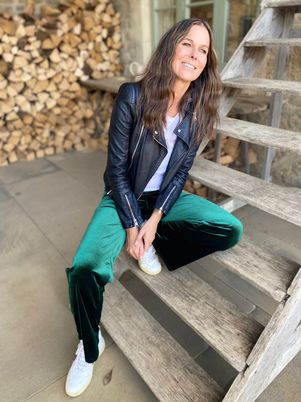 Jessica Velvet Pant Bottle Green