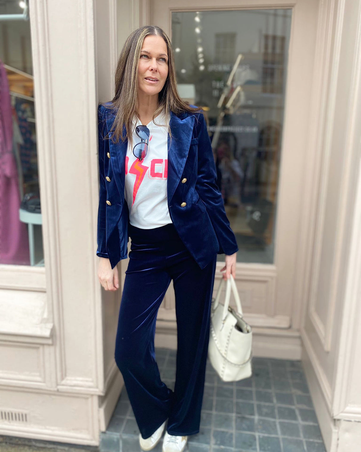 Jessica Velvet Pant - Navy