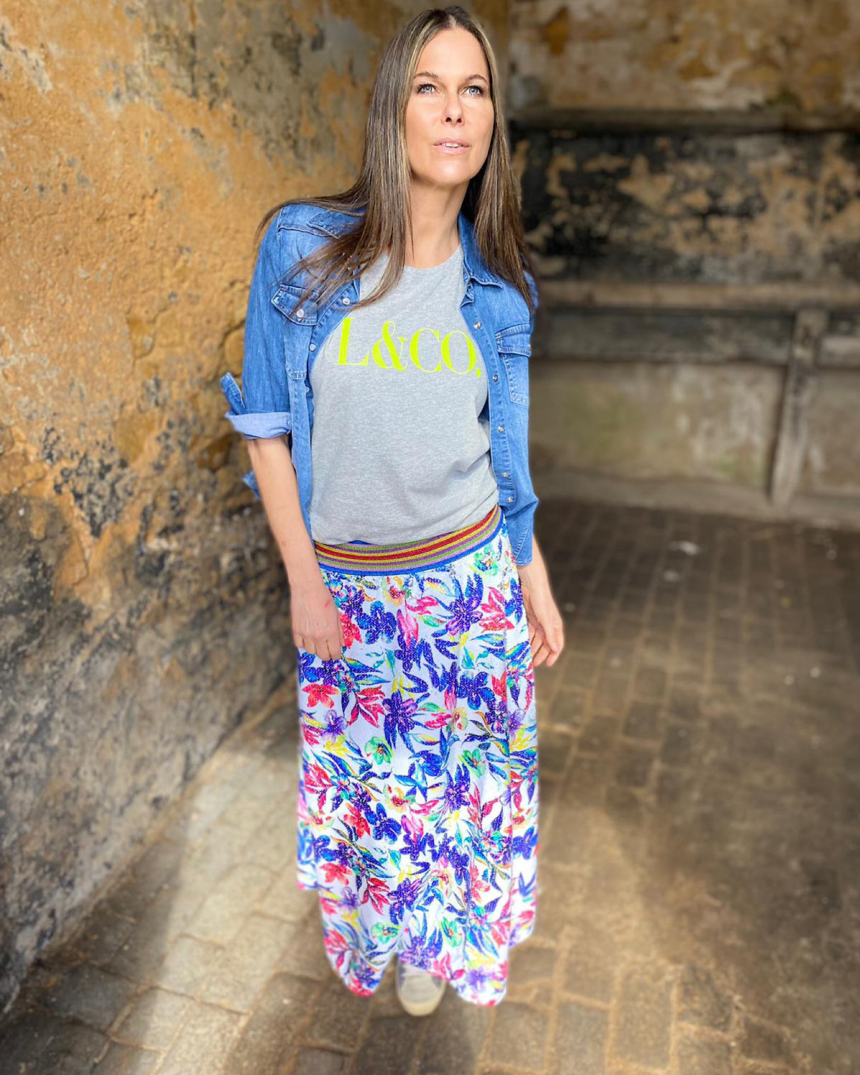 Camiseta LCo gris/neón