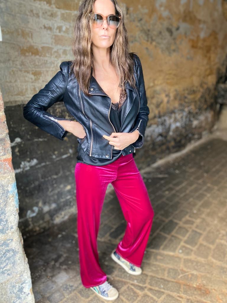 Jessica Velvet Pant Magenta