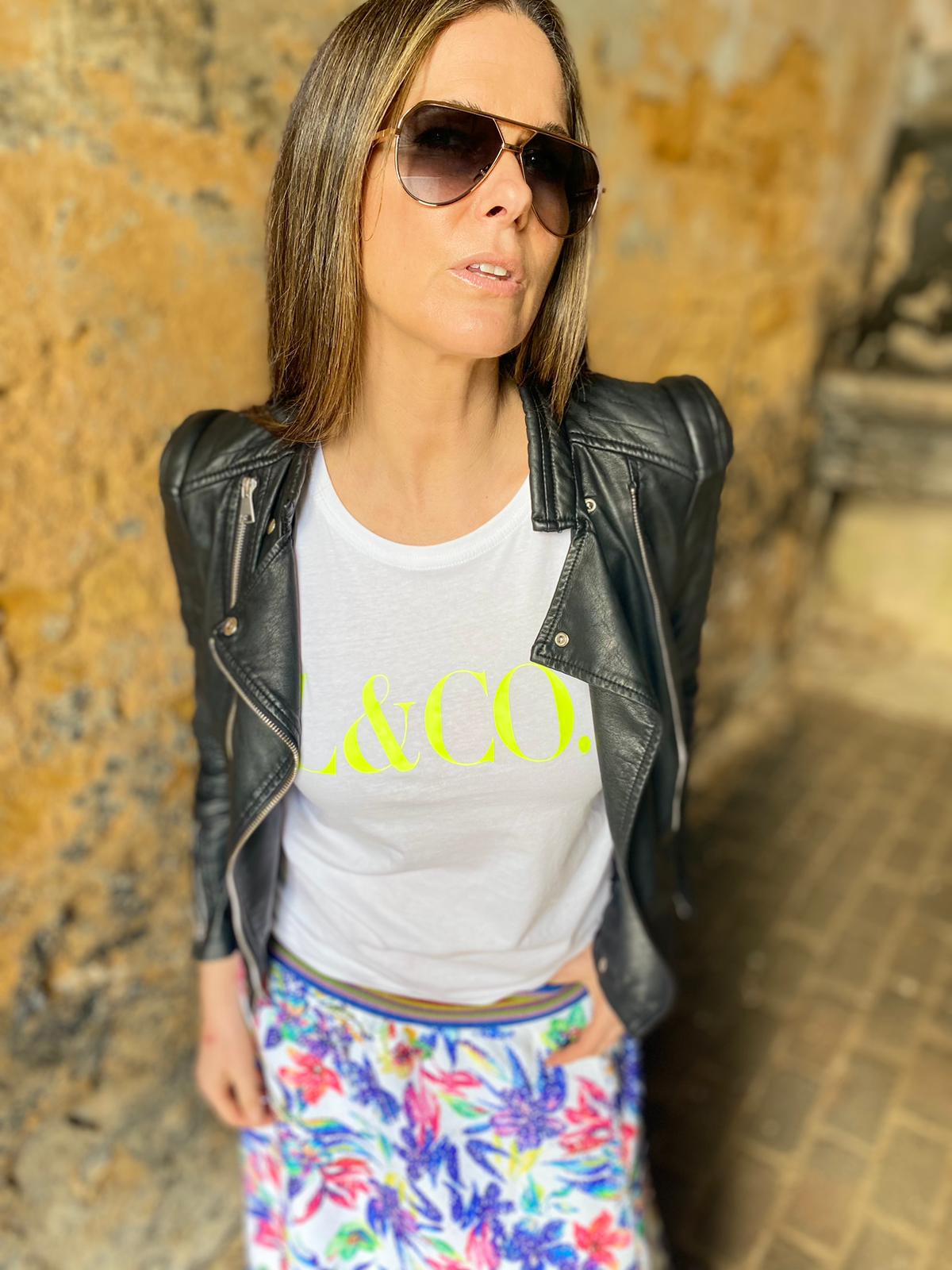 Camiseta LCo blanca/neón