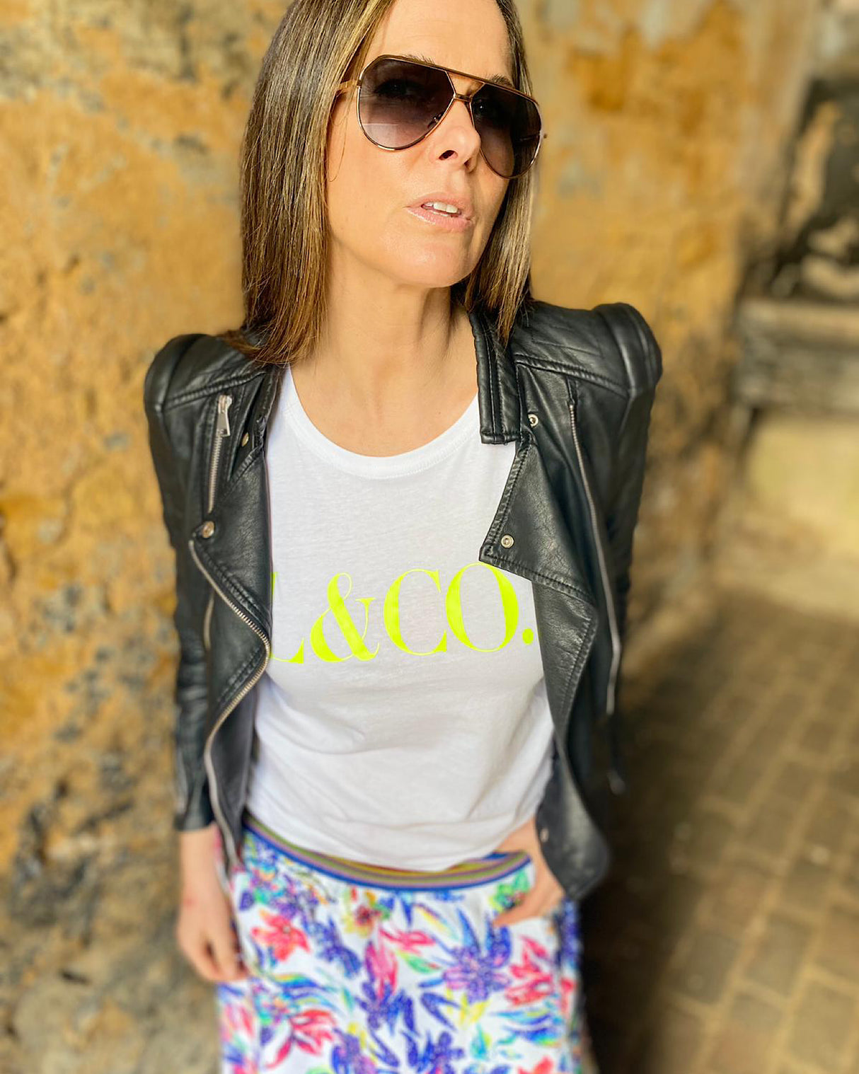 Camiseta LCo blanca/neón