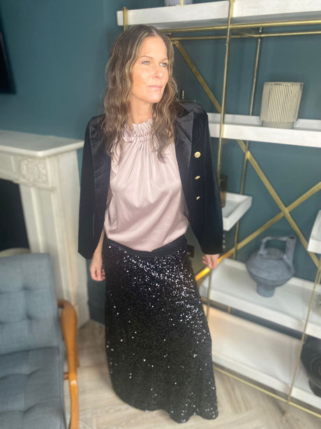 Sequin Skirt All Black