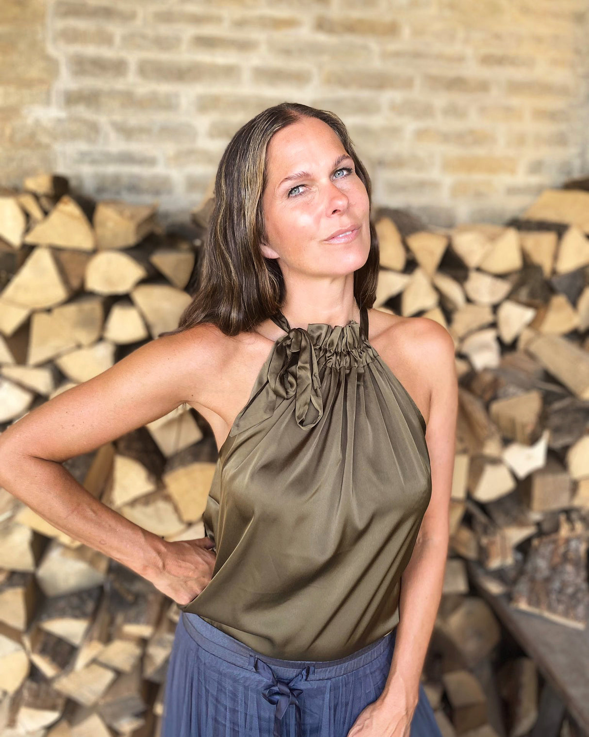 Bella B Top Forest Green