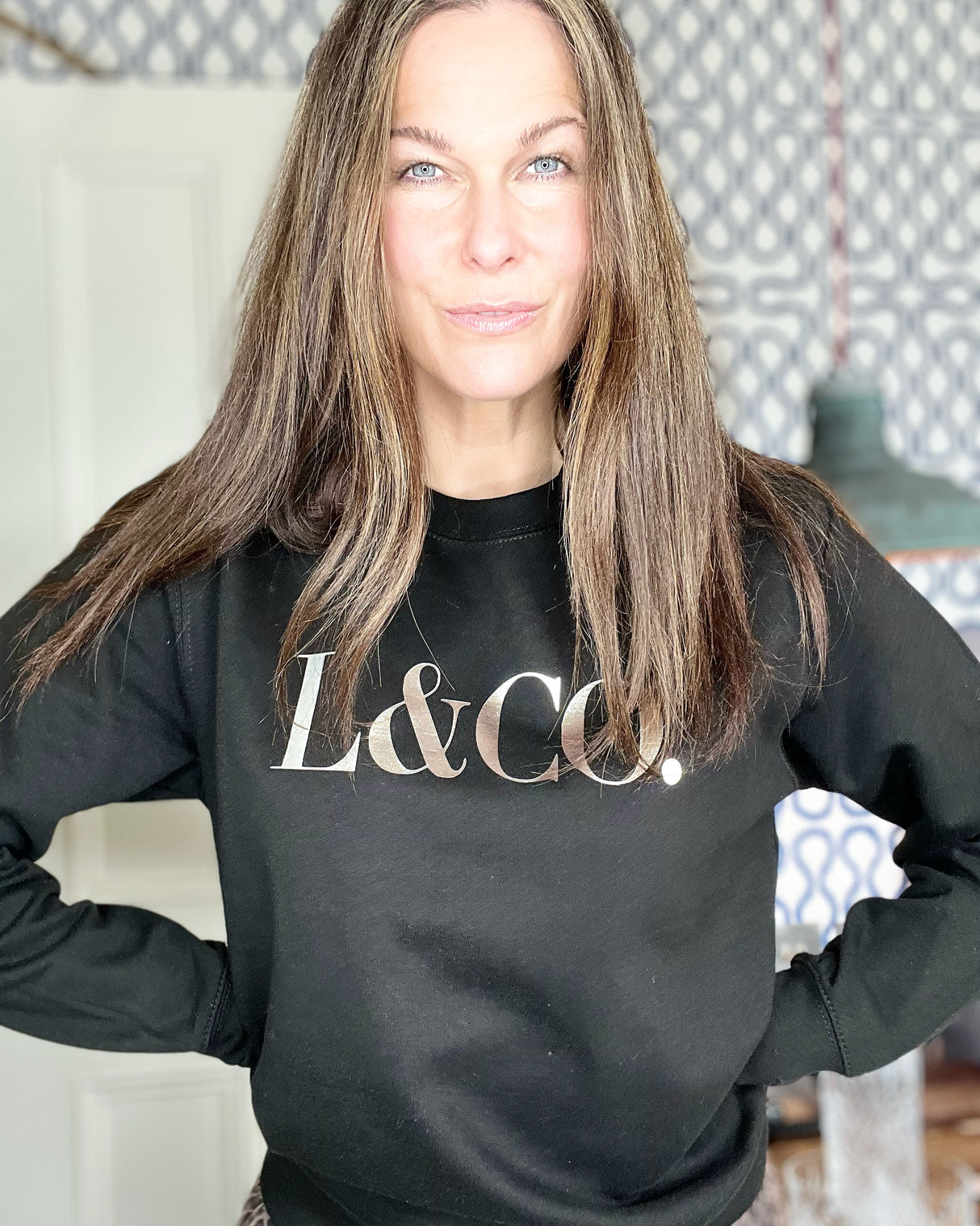 Sudadera LCo negra/plateada