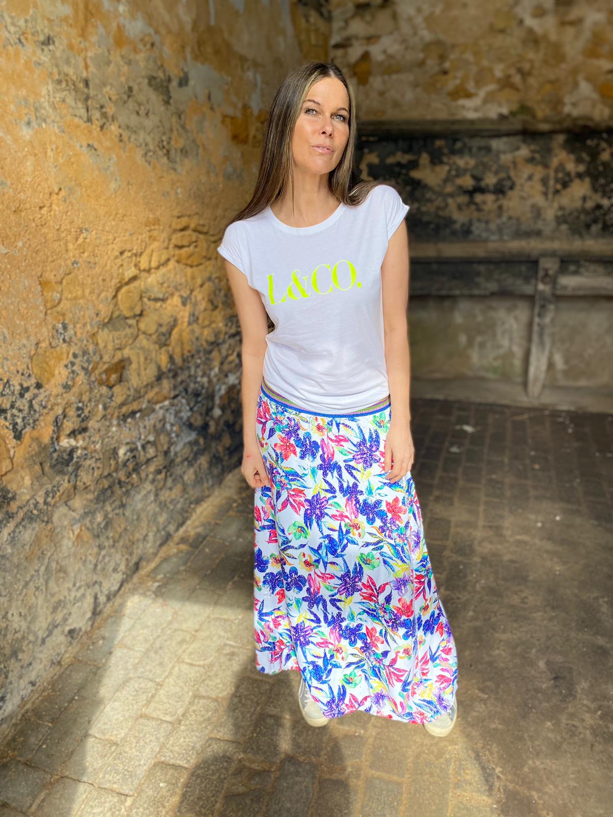 Camiseta LCo blanca/neón