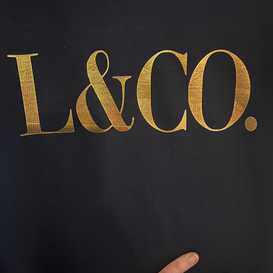 Sudadera LCo azul marino/dorado