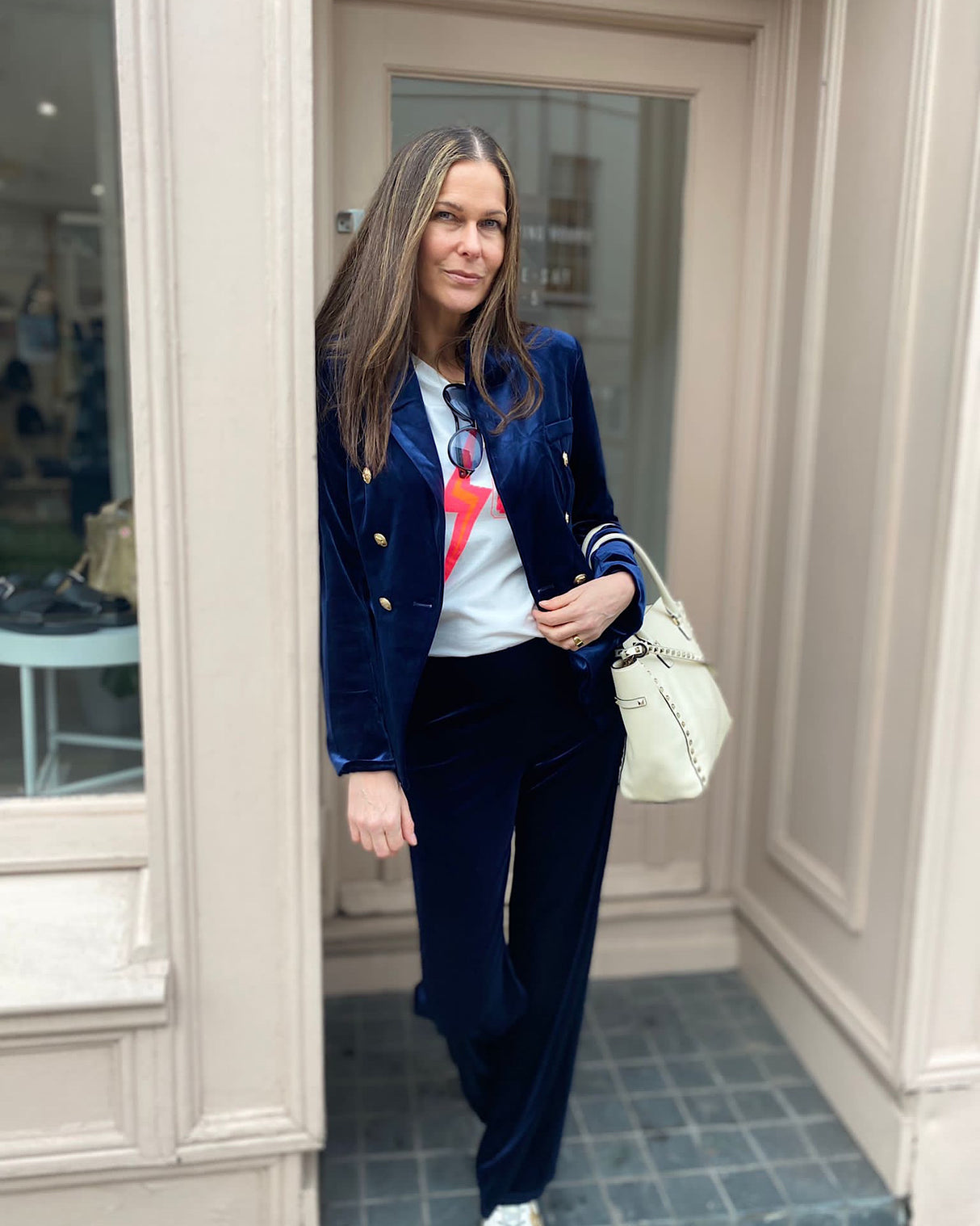 Jessica Velvet Pant - Navy