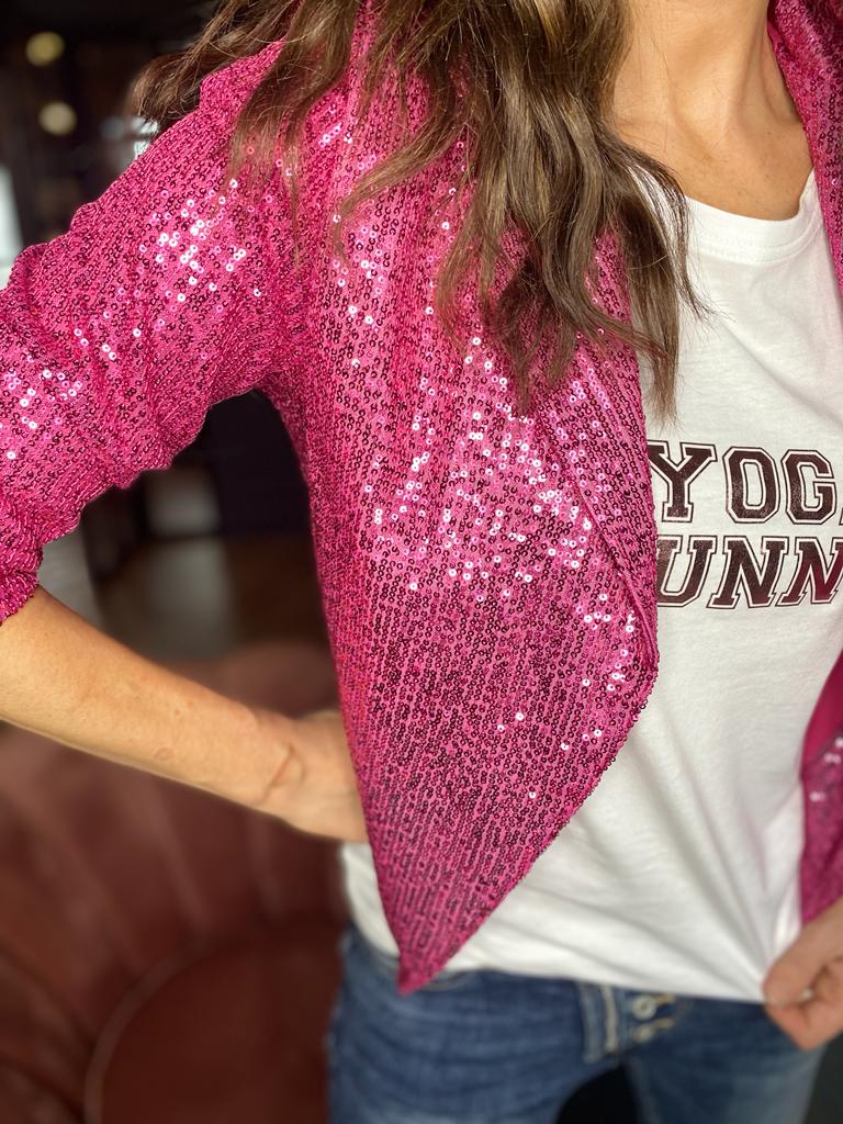 Camiseta de yoga con conejito en blanco y rosa