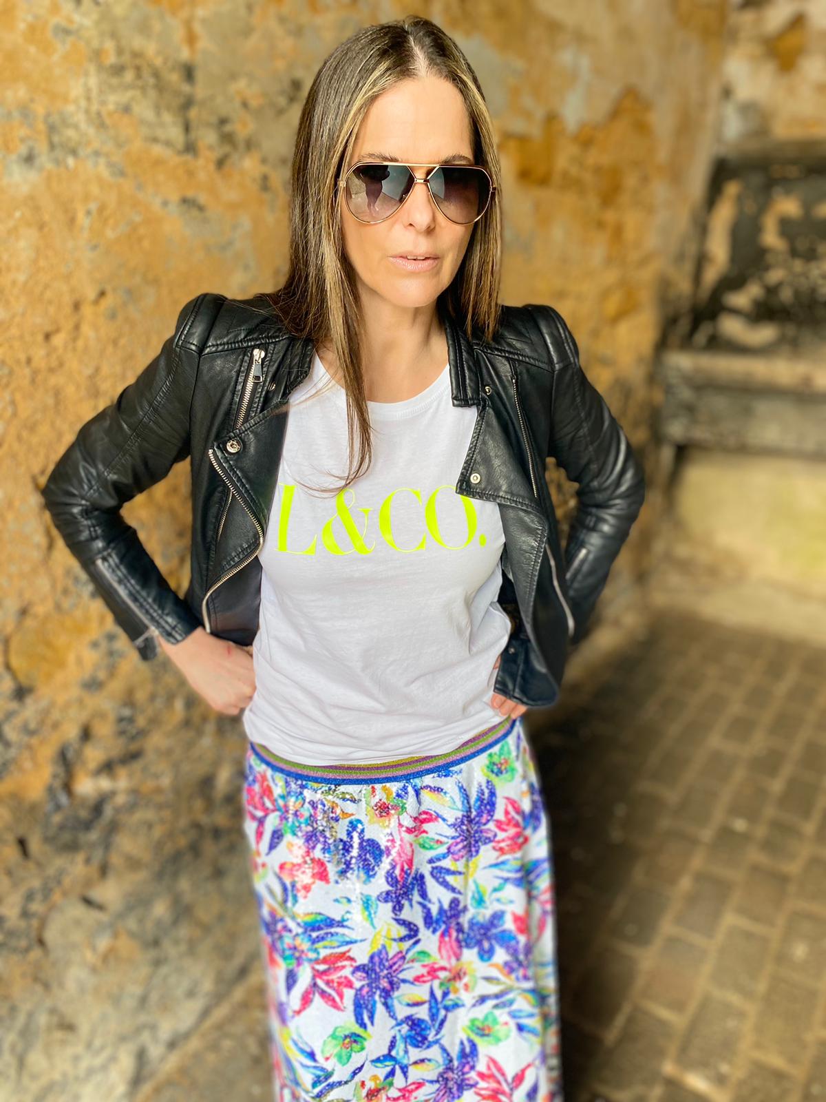 Camiseta LCo blanca/neón