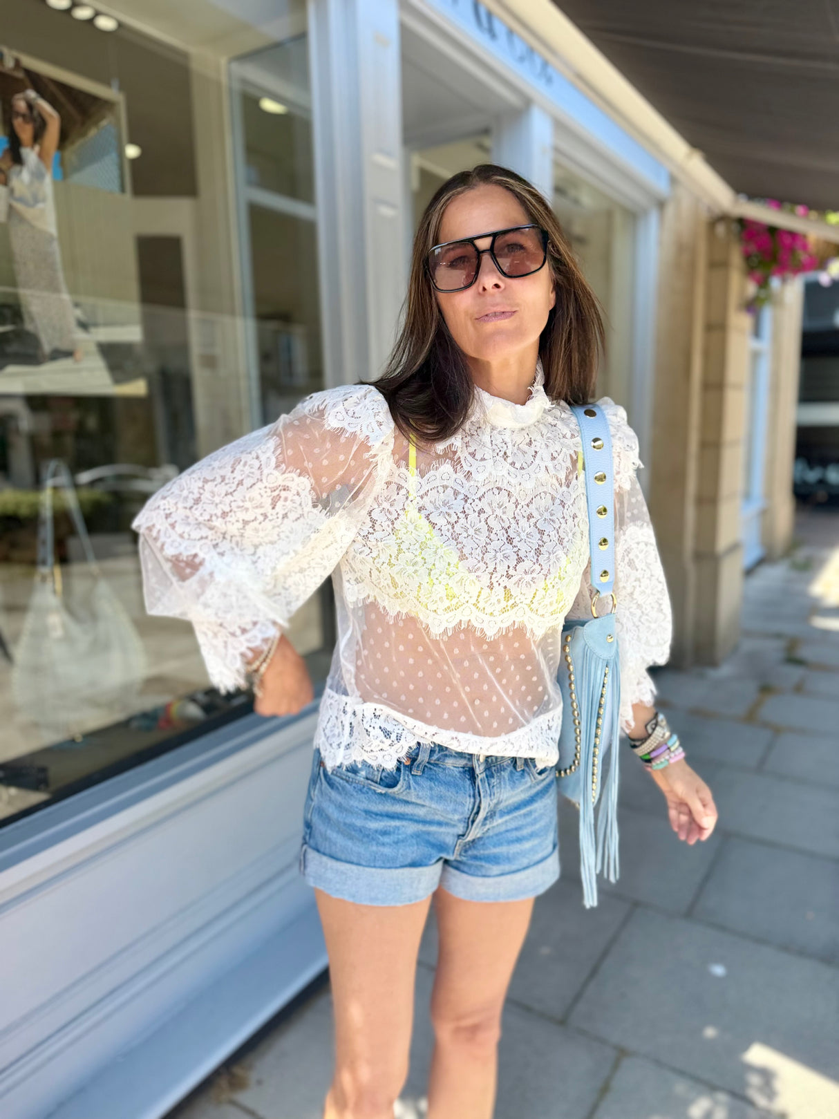 Nicole Sheer Lace Blouse