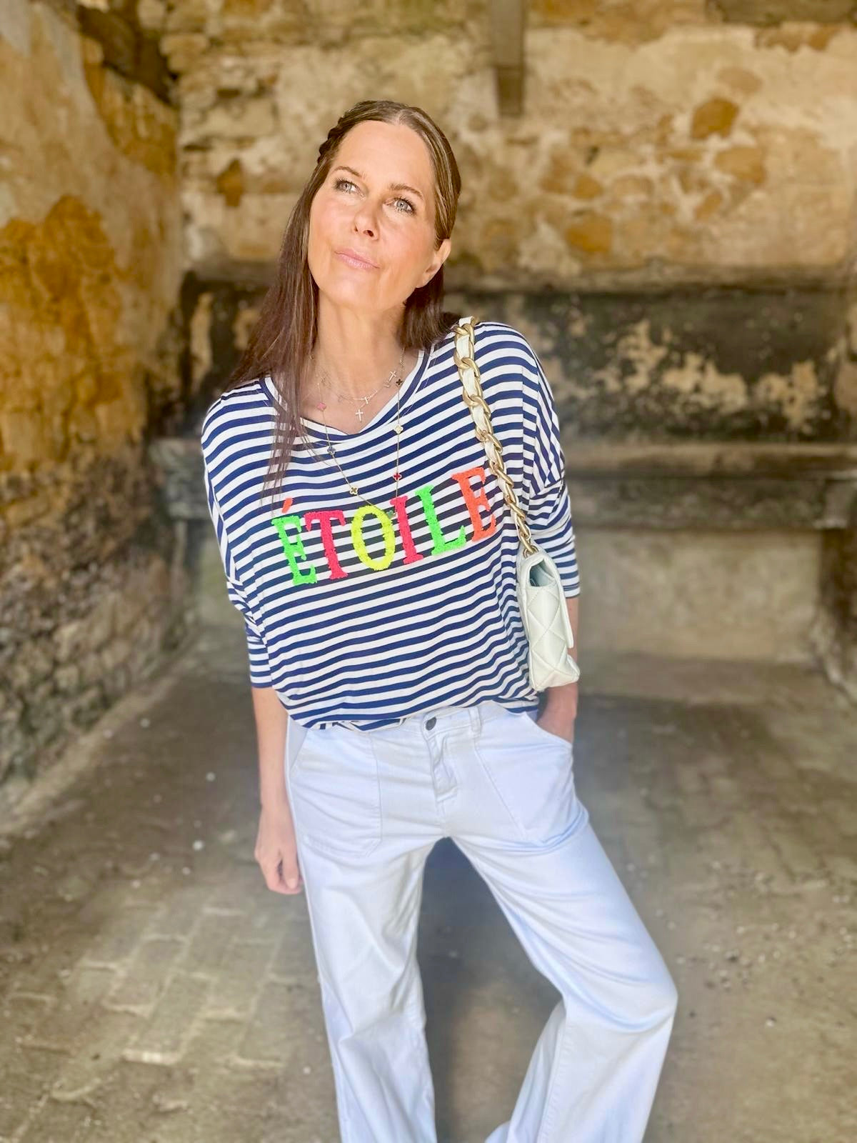 Etoile Stripe LS Tee - Navy
