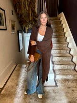 Saville Long Line Knit - Chocolate