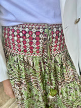 Believer Tiered Maxi Skirt Pea Green