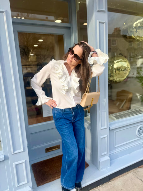 Sally Ruffle Blouse - White